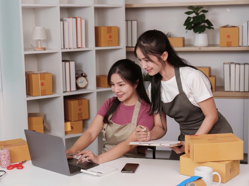 E-commerce manager reviewing product categories and online store structure
