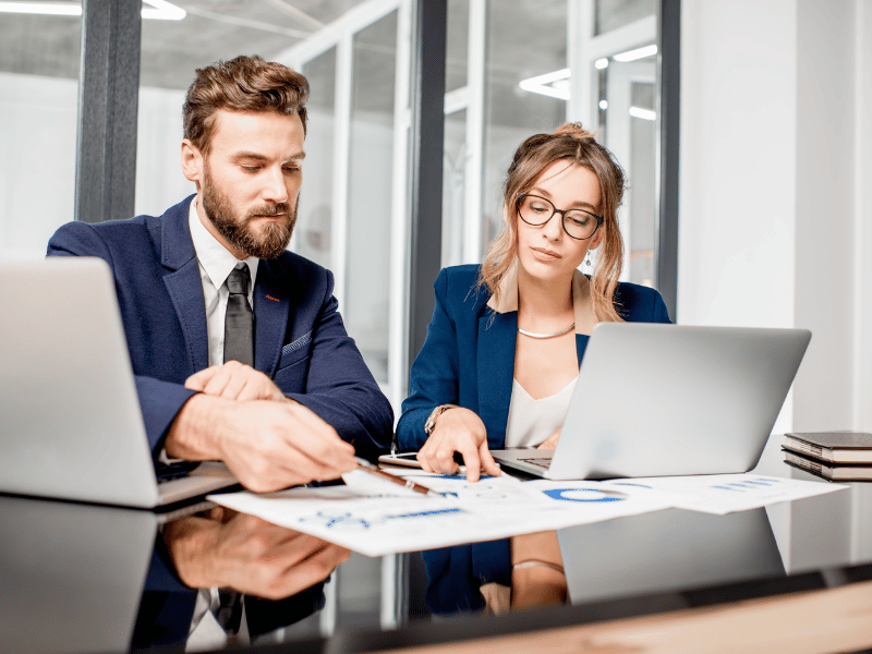 Marketing consultant comparing different SEO service packages