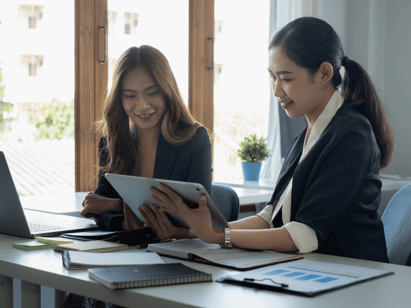 SEO specialist reviewing a website audit for a small business